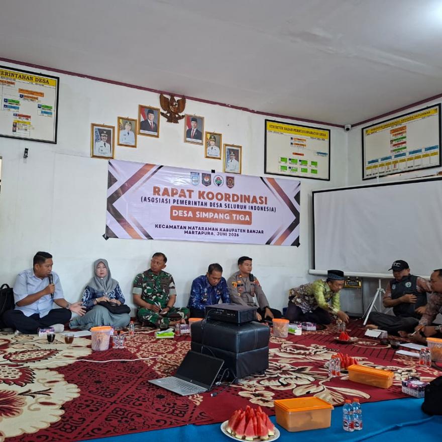 Perkuat Sinergi Antar Desa, APDESI Kecamatan Mataraman Adakan Rapat Koordinasi di Desa Simpang Tiga 